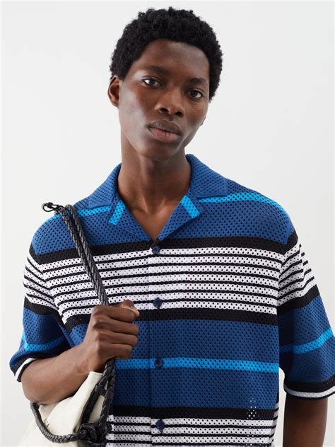 burberry black and white stiped shirt|BURBERRY Striped Mesh Shirt for Men .